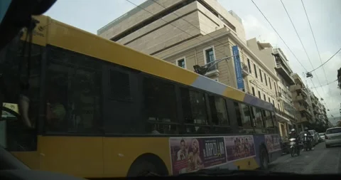 Driving Through Streets In Athens Greece POV - October 13, 2019 Stock Footage 337803715
