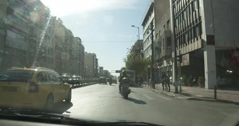 Driving Through Streets In Athens Greece POV - October 13, 2019 Stock Footage 337803736