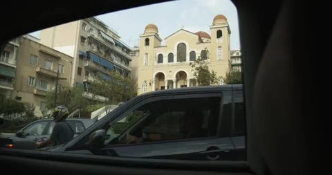 Driving Through Streets In Athens Greece POV - October 13, 2019 Stock Footage 337803739