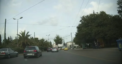 Driving Through Streets In Athens Greece POV - October 13, 2019 Stock Footage 337803825