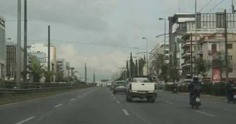 Driving Through Streets In Athens Greece POV - October 13, 2019 Stock Footage 337804373