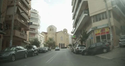 Driving Through Streets In Athens Greece POV - October 13, 2019 Stock Footage 337804453