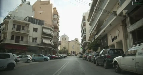 Driving Through Streets In Athens Greece POV - October 13, 2019 Stock Footage 337804533