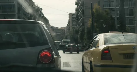Driving Through Streets In Athens Greece POV - October 13, 2019 Stock Footage 337861166