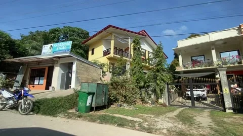 Driving through streets of El Nido, Palawan, Philippines Stock Footage 238784873