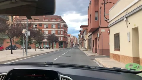 Driving through streets of Tortosa 動画素材 141489257