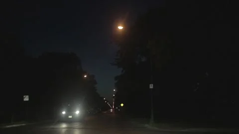 Driving through the suburbs at night Stock-Footage 146808534