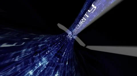 Driving through the syber security tunnel Stock Illustration