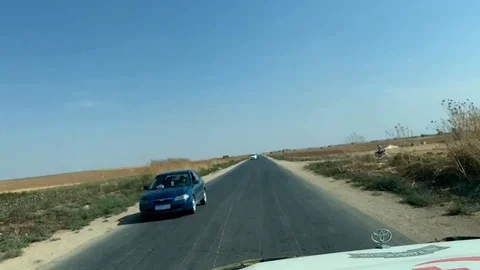 Driving Through the Syrian Desert co Stock Footage 120940992