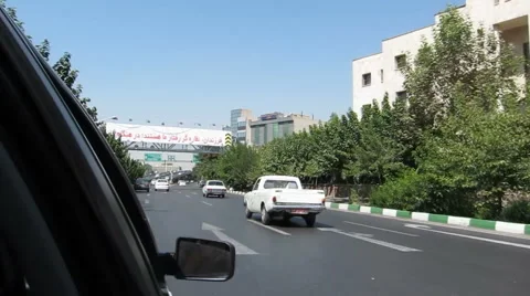 Driving Through Tehran Street 4 Stock Footage 2733431