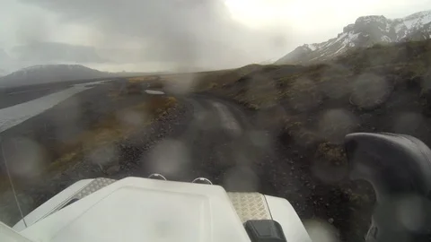 Driving Through Þórsmörk Stream Stock Footage 91111085