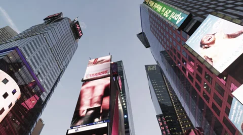 Driving through Times Square at Night in NYC in 4K - Slow Motion Stock Footage 37888418