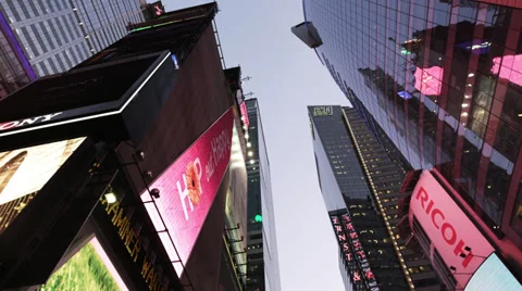 Driving through Times Square, NYC at Night in Slow Motion in 4K Stock Footage 37888840
