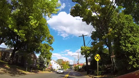 Driving through the town of New Hope, Bucks County, Pennsylvania. Stock Footage 324701229