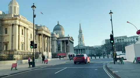 Driving through Trafalgar Square Stock Footage 169712146