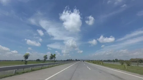 Driving Through Trans Java Mojokerto - Kertosono (Mojosono) Toll Road Hyperlapse Stock Footage 129429616