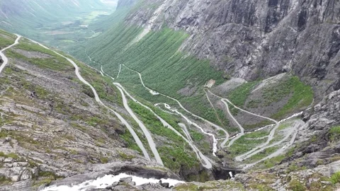 Driving Through Trollstigen Mountain Pass Stock Footage 341154958