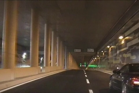 Driving through a tunnel Stock Footage 116969