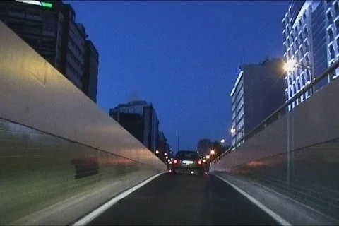Driving through a tunnel Stock Footage 121105