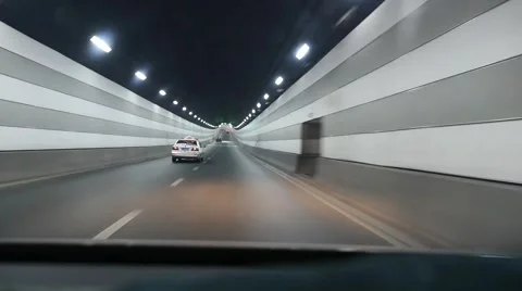 Driving through tunnel Stock Footage 49936697