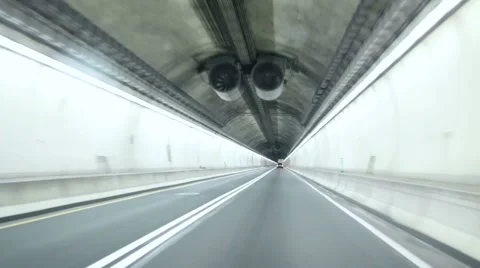 Driving through tunnel Stock Footage 52423251