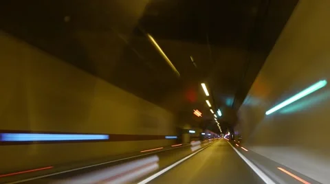Driving through tunnel Stock Footage 56439678