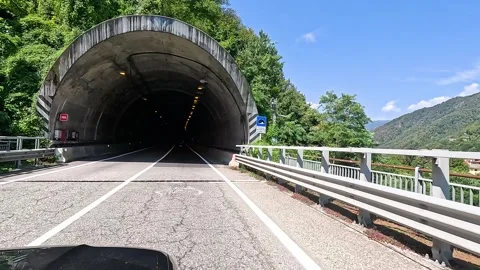 Driving Through Tunnel in Piedmont Stock Footage 303944169