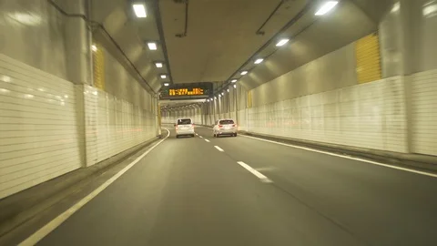 Driving Through a Tunnel (POV) Stock Footage 114584582