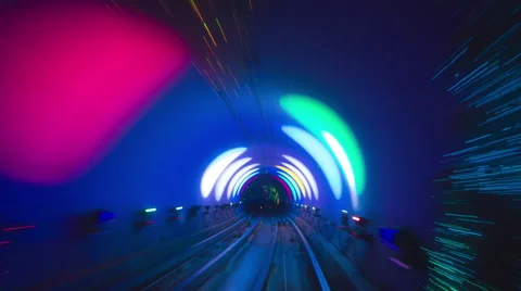 Driving through tunnel time-lapse Stock Footage 64408872