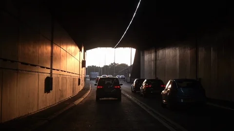 Driving through tunnel towards the light Video stock 115957963