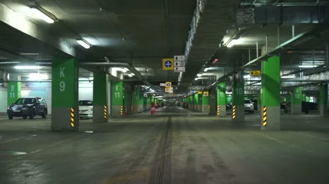 Driving through underground parking Stock Footage 53235671