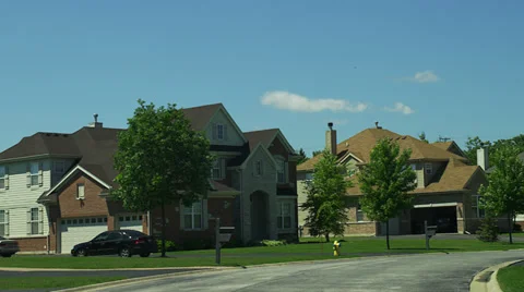 Driving through Upscale Surburbs, Chicago Stock Footage 35284117