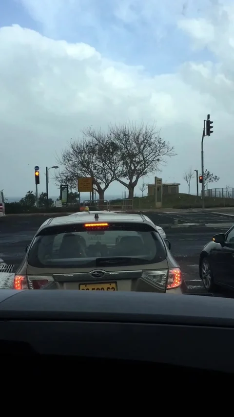 Driving Through the Urban Streets of Haifa City, Israel Vídeo Stock 345473605