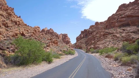 Driving through Valley of Fire Park Stock Footage 87484564
