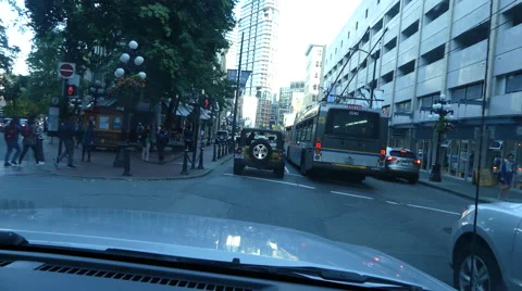 Driving through Vancouver downtown Stock Footage 67818016
