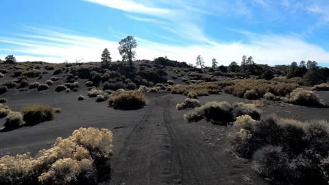 Driving through the Volcanic Ash around the base of Maroon Crater in Arizona Video stock 261040038