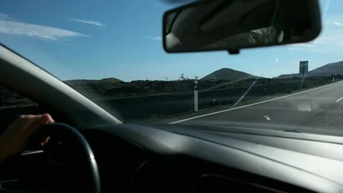 Driving through the Volcanic Desert Stock Footage 101957558