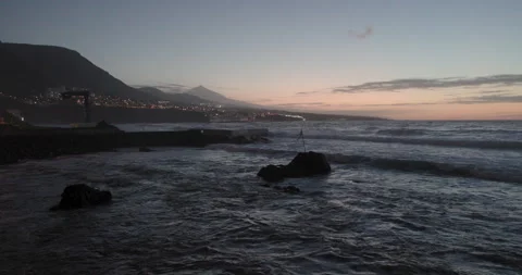 Driving Through Volcanic Landscape with Mount Teide, Tenerife Spain Video stock 329765144