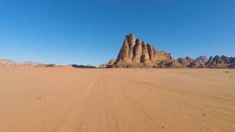Driving through Wadi Rum desert in Jordan Stock Footage 126959234