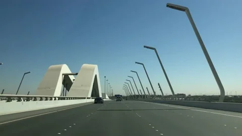 Driving through the white bridge Stock Footage 141717308