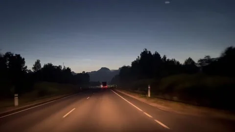 Driving Through a White Night Stock-Footage 201097259