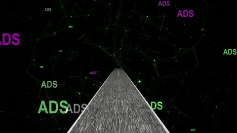 Driving through the world of adds Video stock 155999084