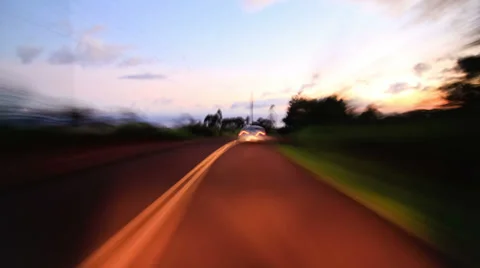 Driving Time Lapse In Kauai Down Mountain Stock Footage 31984687