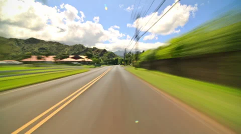 Driving Time Lapse In Kauai Stock Footage 31984675