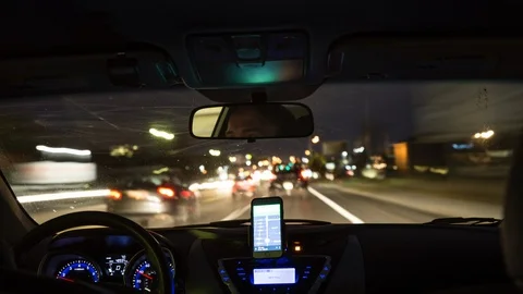 Driving Time lapse at Night in Heavy Traffic Video stock 103295084