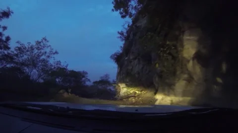 Driving Time Lapse On Steep Curvy Mountain Roan In Evening Stock Footage 40453002