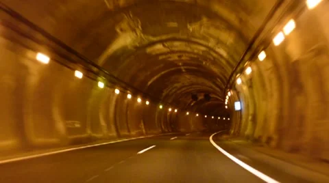 Driving Time lapse. Tunnel. Stock Footage