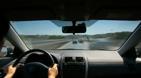 Driving timelapse from car interior		 	  Video stock 485602