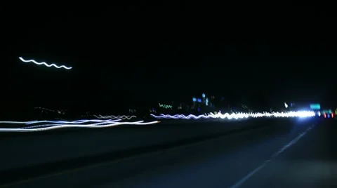 Driving Timelapse Night 56 Freeway LA Downtown Stock Footage