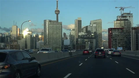 Driving into Toronto city Stock Footage 118580665